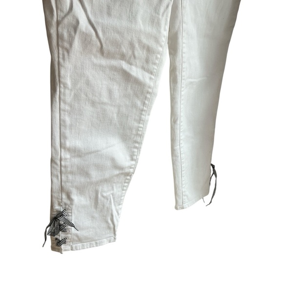 Talbots Slim Ankle Jeans Womens 14W White Cotton Blend Stretch Pockets - Picture 3 of 5